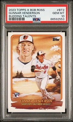 2023 Topps X Bob Ross The Joy Of Baseball Budding Talents Bt2 Gunnar Henderson PSA 10