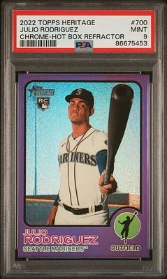 2022 Topps Heritage 700 Julio Rodriguez Chrome-hot Box Refractor PSA 9