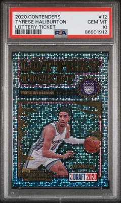 2020 Panini Contenders Lottery Ticket 12 Tyrese Haliburton PSA 10