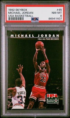 1992 Skybox Usa Basketball 45 Michael Jordan PSA 8