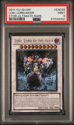 2011 Yu-gi-oh! Stor-storm Of Ragnarok En039 Loki, Lord Of The Aesir Ultimate Rare PSA 9