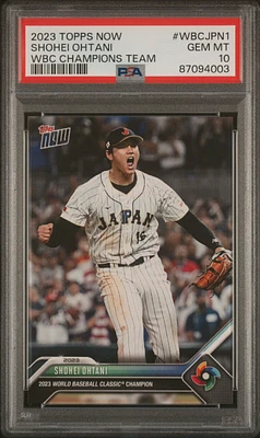 2023 Topps Now World Baseball Classic Champions Team Wbcjpn1 Shohei Ohtani PSA 10