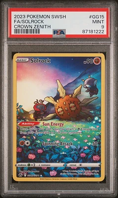 2023 Pokemon Sword And Shield Crown Zenith Gg15 Full Art/solrock PSA