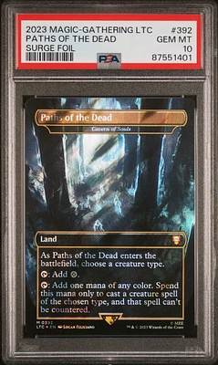 2023 Magic The Gathering Tales Of Middle-earth Commander 392 Paths Of The Dead Surge Foil PSA 10