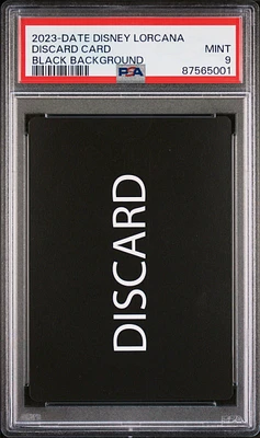 2023-date Disney Lorcana Filler Card Discard Card Black Background PSA 9