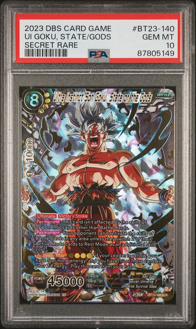 GameStop 2023 Dragon Ball Super Card Game Series 23 Perfect Combination  Bt23-140 Ui Goku, State/gods PSA 10 | MainPlace Mall