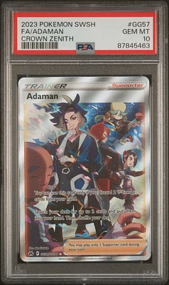 2023 Pokemon Sword And Shield Crown Zenith Gg57 Full Art/adaman PSA 10