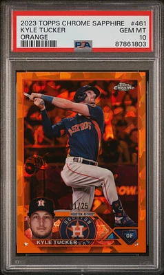 2023 Topps Chrome Sapphire 461 Kyle Tucker Orange PSA 10