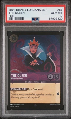 2023 Disney Lorcana En 1-the First Chapter 56 The Queen - Wicked And Vain Foil PSA 10