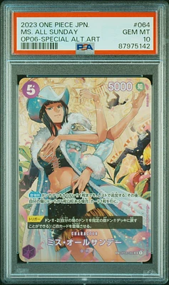 2023 One Piece Japanese Wings Of The Captain 064 Ms. All Sunday Special Alternate Art PSA 10