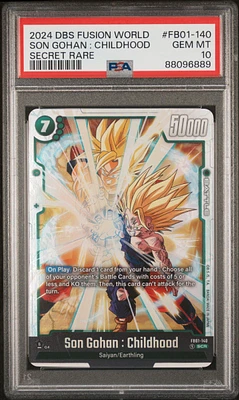 2024 Dragon Ball Super Card Game Fusion World Awakened Pulse Fb01-140 Son Gohan : Childhood Secret Rare PSA 10