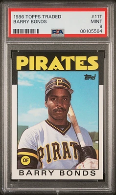 1986 Topps Traded 11t Barry Bonds PSA 9