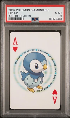 2007 Pokemon Diamond Version Playing Cards Piplup Ace Of Hearts PSA 9