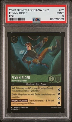 2023 Disney Lorcana En 2-rise Of The Floodborn 82 Flynn Rider - His Own Biggest Fan Foil PSA 9