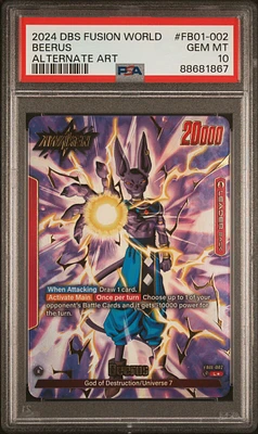 2024 Dragon Ball Super Card Game Fusion World Awakened Pulse Fb01- Beerus Alternate Art PSA 10