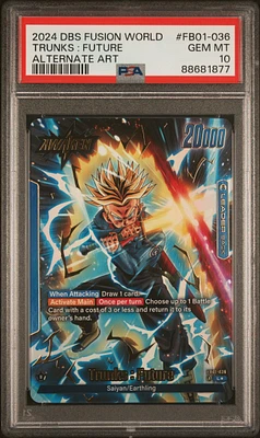 2024 Dragon Ball Super Card Game Fusion World Awakened Pulse Fb01- Trunks : Future Alternate Art PSA 10