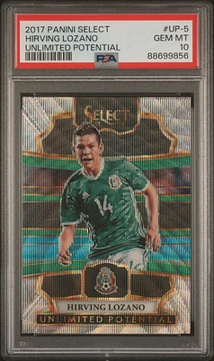 2017 Panini Select Unlimited Potential Up-5 Hirving Lozano PSA 10