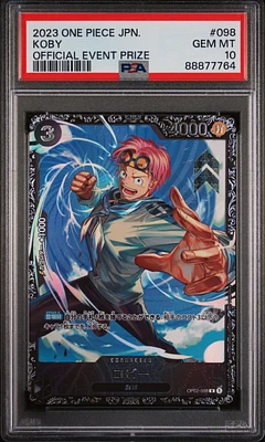 2023 One Piece Japanese Promos 098 Koby Official Event Prize PSA 10