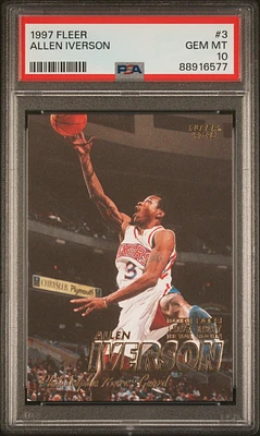 1997 Fleer 3 Allen Iverson PSA 10