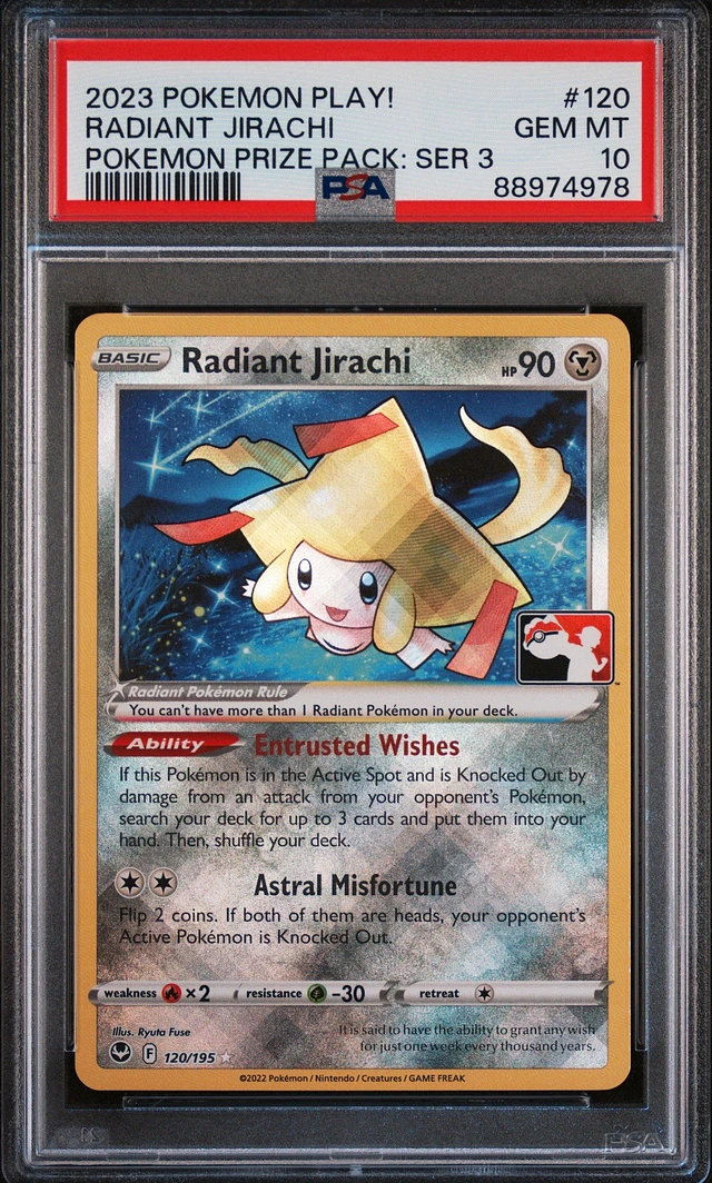 GameStop 2023 Pokemon Play! Pokemon Prize Pack: Series 3 120 Radiant Jirachi PSA 10 | MainPlace Mall GameStop 2023 Pokemon Play! Pokemon Prize Pack: Series 3 120 Radiant Jirachi PSA 10 | MainPlace Mall