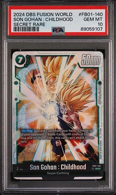 2024 Dragon Ball Super Card Game Fusion World Awakened Pulse Fb01-140 Son Gohan : Childhood PSA 10