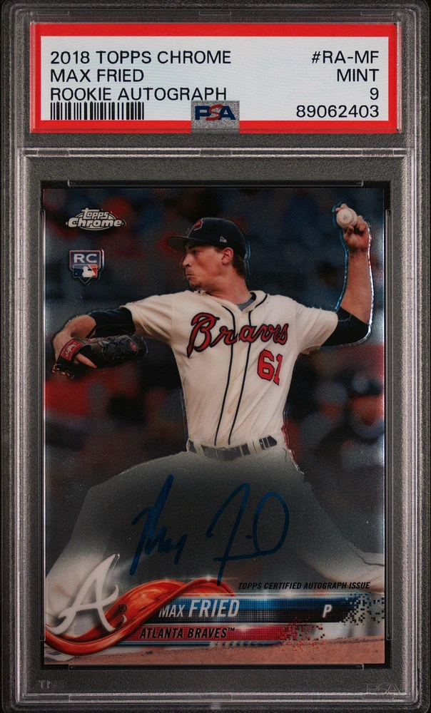 GameStop 2018 Topps Chrome Rookie Autograph Ra-mf Max Fried PSA 9 