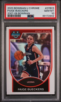 2023 Bowman University Chrome 2007-08 Bowman 07b23 Paige Bueckers PSA 10