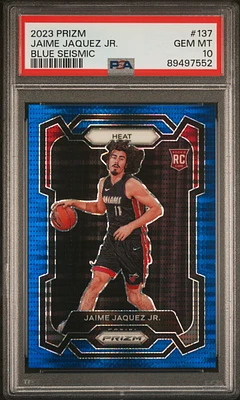 2023 Panini Prizm 137 Jaime Jaquez Jr. Blue Seismic PSA 10