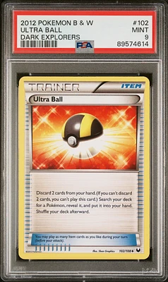 2012 Pokemon Black & White Dark Explorers 102 Ultra Ball PSA 9