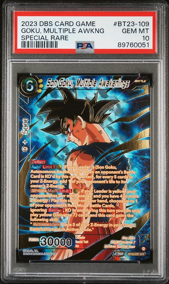GameStop 2023 Dragon Ball Super Card Game Series 23 Perfect Combination Bt23-109 Son Goku, Multiple Awakenings Special Rare PSA 10 | MainPlace Mall GameStop 2023 Dragon Ball Super Card Game Series 23 Perfect Combination Bt23-109 Son Goku, Multiple Awakenings Special Rare PSA 10 | MainPlace Mall
