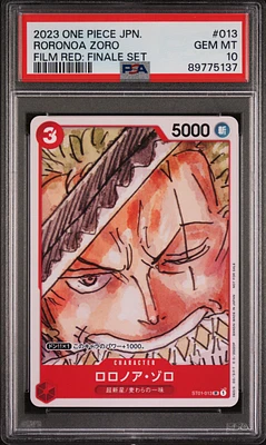 2023 One Piece Japanese Film Red: Finale Set 013 Roronoa Zoro PSA 10