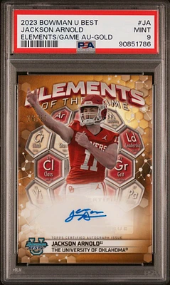 2023 Bowman University Best Elements Of The Game Autographs Ja Jackson Arnold PSA 9