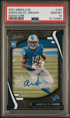 2021 Panini Absolute 131 Amon-ra St. Brown Signature PSA 10