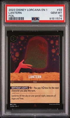 2023 Disney Lorcana En 1-the First Chapter 33 Lantern Foil PSA 10