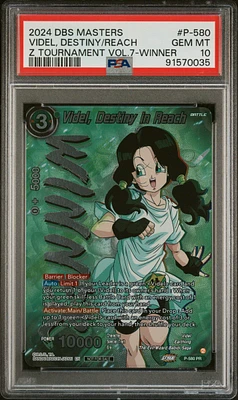 2024 Dragon Ball Super Card Game Masters Zenkai Tournament Pack Vol.7 P-580 Videl, Destiny In Reach Winner PSA 10