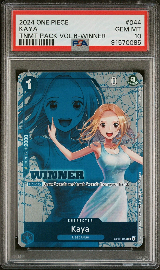 GameStop 2024 One Piece Tournament Pack Vol.6 044 Kaya Winner PSA 10 | MainPlace Mall GameStop 2024 One Piece Tournament Pack Vol.6 044 Kaya Winner PSA 10 | MainPlace Mall