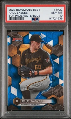 2023 Bowman's Best Top Prospects Tp22 Paul Skenes Blue Refractor PSA 10