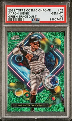 2023 Topps Cosmic Chrome 62 Aaron Judge Green Space Dust PSA 10