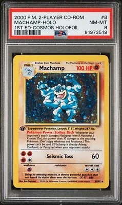 2000 Pokemon 2-player Cd-rom Starter Set 8 Machamp PSA 8