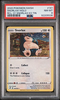 2020 Pokemon Sword & Shield Rebel Clash 141 Snorlax PSA 8