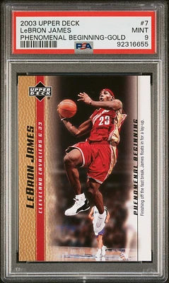 2003 Upper Deck Lebron James Phenomenal Beginnings 7 Lebron James Gold PSA 9