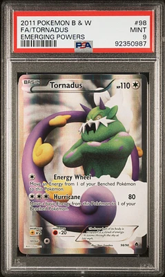 2011 Pokemon Black & White Emerging Powers 98 Full Art/tornadus PSA 9