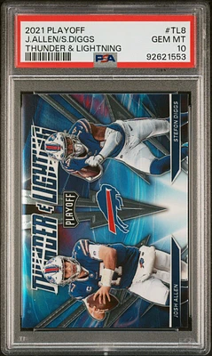 2021 Panini Playoff Thunder & Lightning Tl8 Stefon Diggs/josh Allen PSA 10