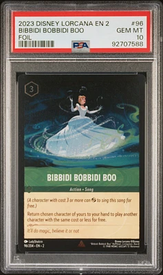 2023 Disney Lorcana En 2-rise Of The Floodborn 96 Bibbidi Bobbidi Boo Foil PSA 10