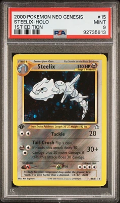 2000 Pokemon Neo Genesis 1st Edition 15 Steelix PSA 9