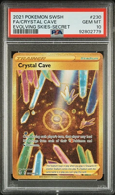 2021 Pokemon Sword & Shield Evolving Skies 230 Full Art/crystal Cave Secret PSA 10