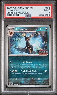 2023 Pokemon Obf En-obsidian Flames 130 Umbreon Europe Exclusive PSA 9