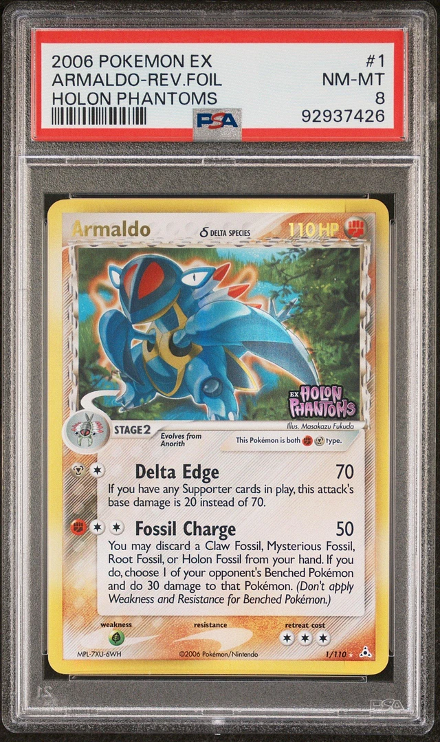 armaldo pokemon card price 57/114 Reverse Holo Rare Near Mint Colorless Retreat Cost PSA 7 Armaldo Holo Reverse