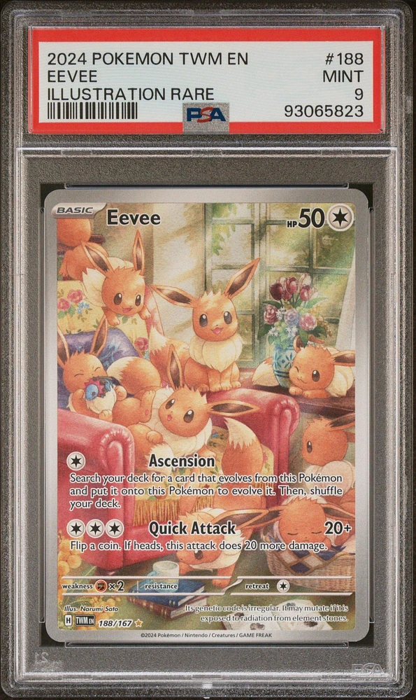 GameStop 2024 Pokemon Twm En-twilight Masquerade 188 Eevee PSA 9 