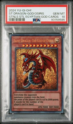 2024 Yu-gi-oh! Stainless Steel Egyptian God Cards Saint Dragon-the God Of Osiris PSA 10